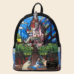 LOUNGEFLY Disney Beauty & the Beast Mini Backpack Castle Series 🇺🇸 NWT